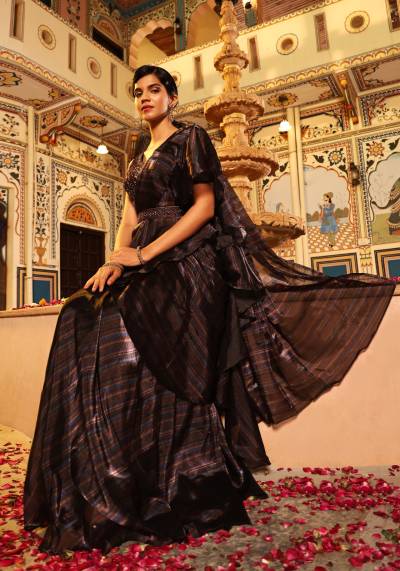 D.NO. 1016341B TO 1016341D BY AMOHA ORGANZA FABRIC SAREE MANUFACTURER IN INDIA